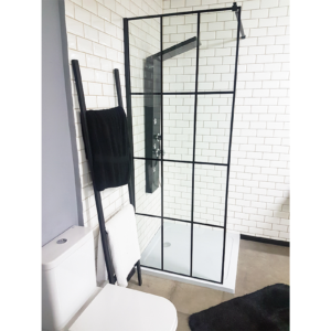 MAMPARA FIJA PARED BERGEN C/SOP BLACK 110X200 (110NT)