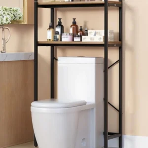 MUEBLE SOBRE INODORO 2 ESTANTES NEGRO (22/1)