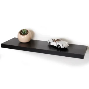 ESTANTE FLOTANTE C/SOPORTE 80X25 NEGRO (610-6080)