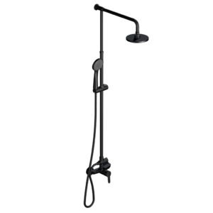GRIF FV PUELO NEGRO MATE DUCHA C/TRANSFERENCIA MONOCOMANDO EXTERIOR + BARRAL (312/B5 NG)