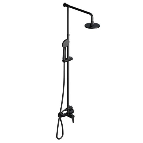 GRIF FV PUELO NEGRO MATE DUCHA C/TRANSFERENCIA MONOCOMANDO EXTERIOR + BARRAL (312/B5 NG)