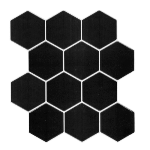 PLACA AUTOADHESIVA HEXAGONO 25.4X25.4 NEGRO 1659/1 AZ4