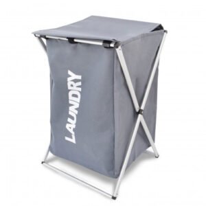 CESTO PARA ROPA LAUNDRY ALUMINIO C/TELA GRIS