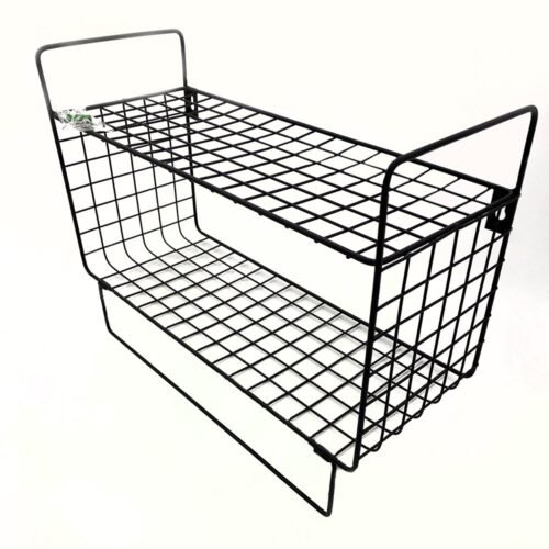 ORGANIZADOR METALICO NEGRO DOBLE ESTANTE