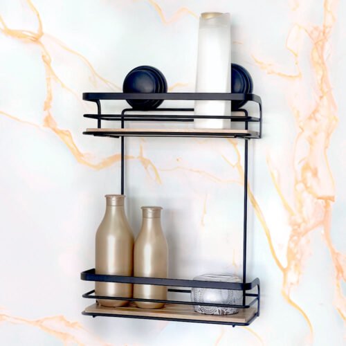 ORGANIZADOR DOBLE BAMBOO RECTO NEGRO