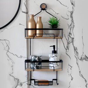 ORGANIZADOR SHOWER CADDY BAMBOO NEGRO