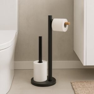 PORTAROLLO PAPEL HIGIEN BAMBOO/NEGRO