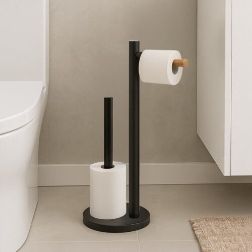 PORTAROLLO PAPEL HIGIEN BAMBOO/NEGRO