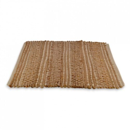 ALFOMBRA YUTE Y ALGODON LINEAS NATURAL 60x90cm