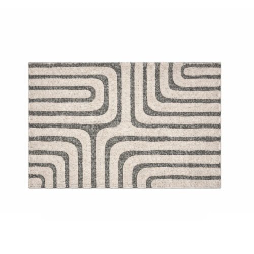 ALFOMBRA PELO CORTO CON LABERINTOS NATURAL Y GRIS 120x180cm