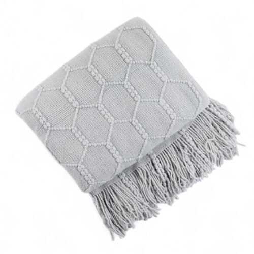 MANTA LISA TRAMA HEXAGONOS GRIS 130x170cm