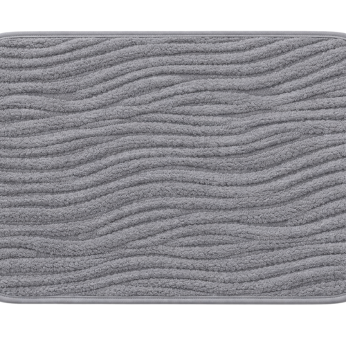 ALFOMBRA P/BAÑO ONDAS GRIS 38x58cm