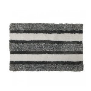 ALFOMBRA P/BAÑO PELO CORTO CON FRANJAS GRIS 40X60cm