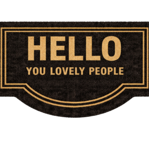 FELPUDO POLYESTER NEGRO Y DORADO HELLO 40X60cm