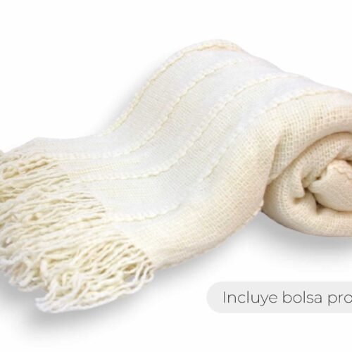 MANTA LISA TRAMA LINEAS BLANCO 130x170cm