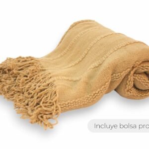 MANTA LISA TRAMA LINEAS BEIGE 130x170cm