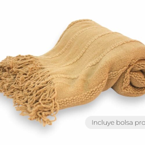 MANTA LISA TRAMA LINEAS BEIGE 130x170cm