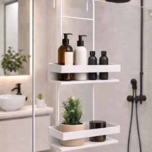 ORGANIZADOR COLGANTE DE MAMPARA DOBLE OLTEN BLANCO 60x22,50x9cm