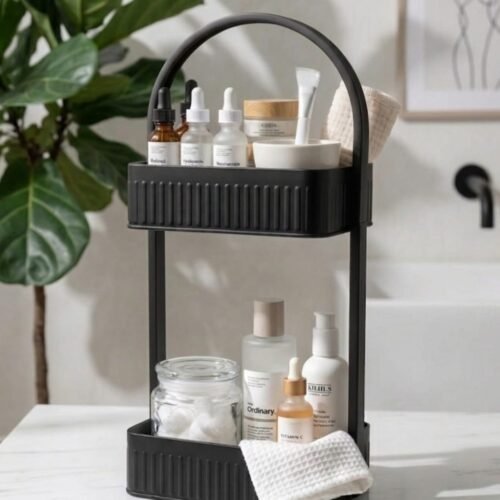 ORGANIZADOR DE MESADA GINEBRA NEGRO 2 ESTANTES