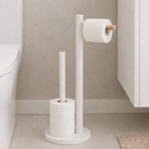 PORTAROLLO PAPEL HIGIEN BAMBOO/BLANCO