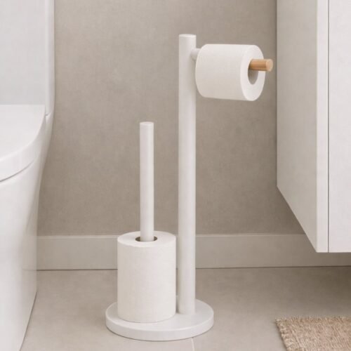 PORTAROLLO PAPEL HIGIEN BAMBOO/BLANCO