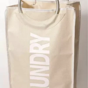 CESTO PARA ROPA LAUNDRY C/MANIJA BEIGE CHICO