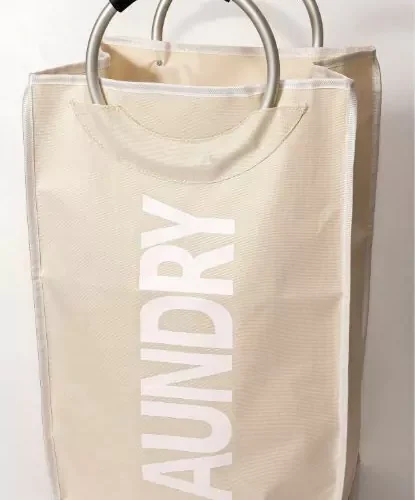 CESTO PARA ROPA LAUNDRY C/MANIJA BEIGE CHICO