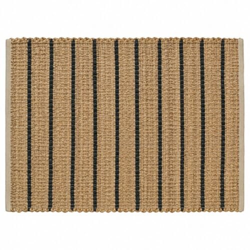 ALFOMBRA YUTE Y ALGODON LINEAS NEGRAS 120x180cm