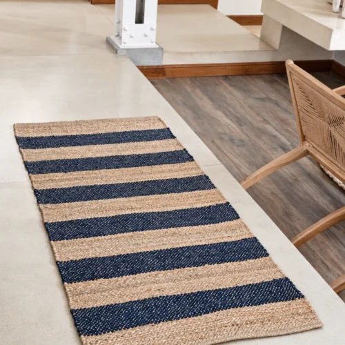 ALFOMBRA YUTE FRANJAS COLORES SURTIDOS 90x150CM