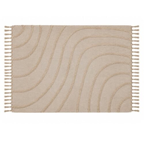 ALFOMBRA PELO LARGO NATURAL EN ONDAS 120x180cm