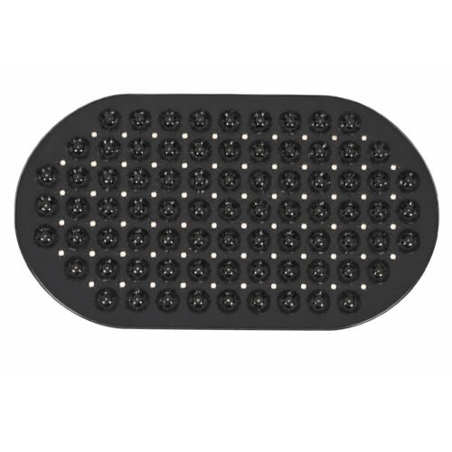 ALFOMBRA P/BAÑO PVC OVALADA CIRC.MASAJEADORES NEGRO